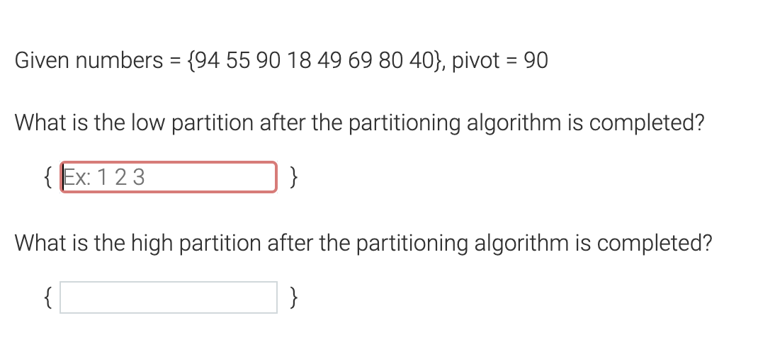 Given numbers = { 9 4 5 5 9 0 1 8 4 9 6 9 8 0 4 0