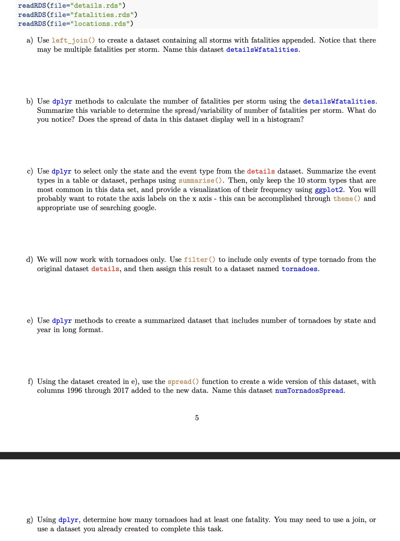 a ) Use left _ join ( ) to create a dataset