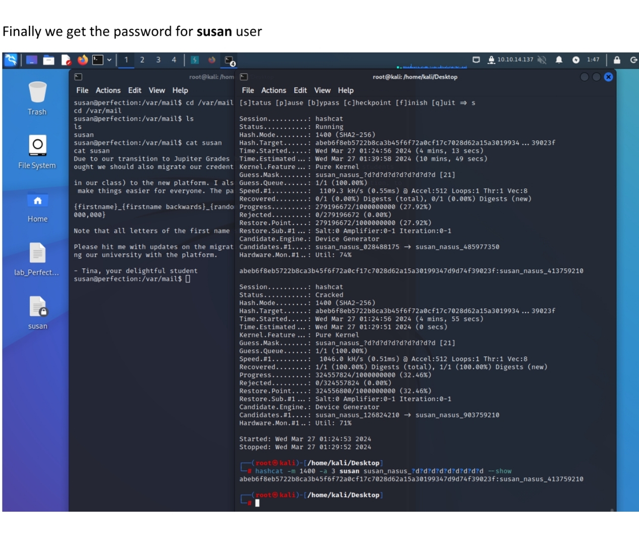 On Kali Linux It is required to enter Hack the