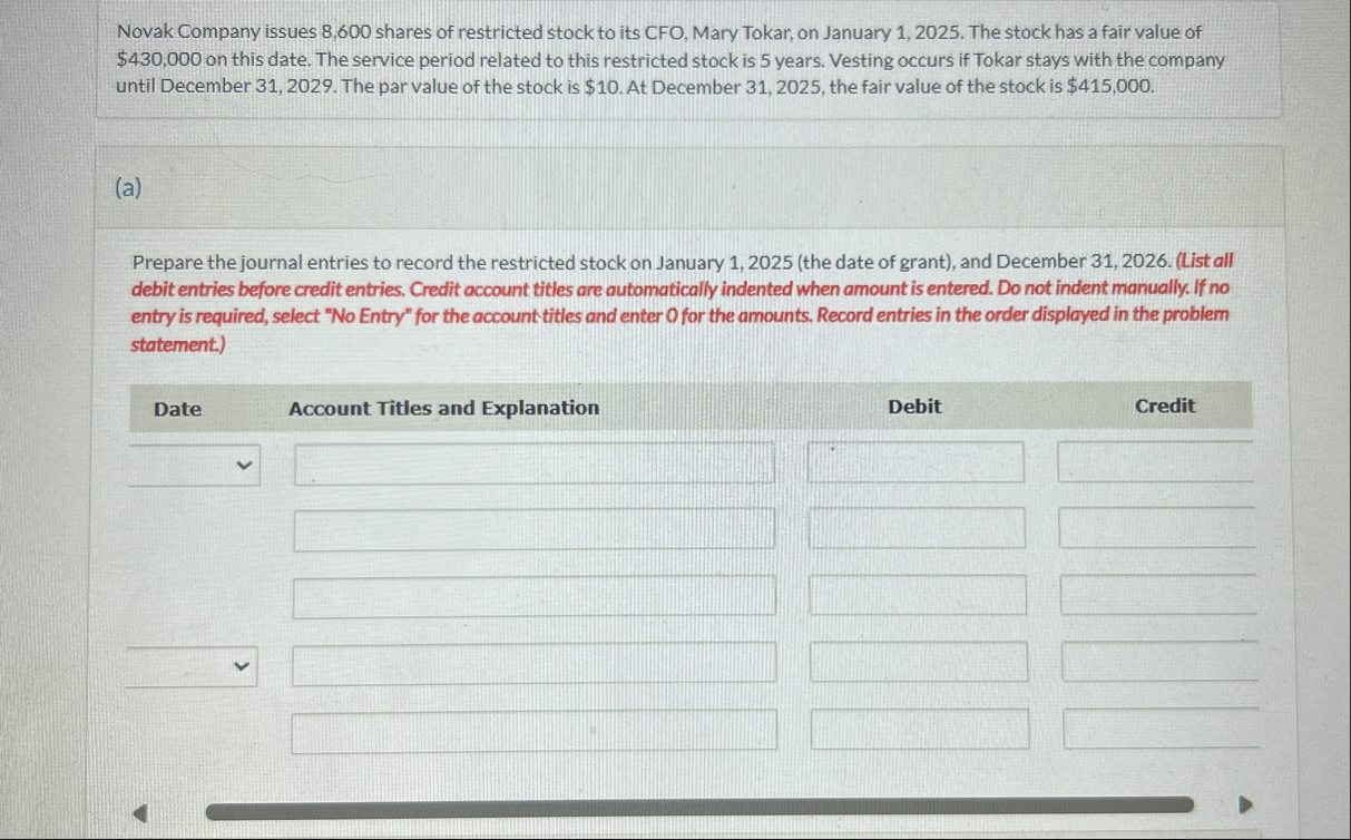 Novak Company issues 8 , 6 0 0 shares of