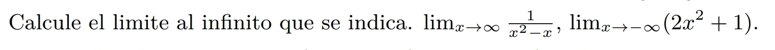 Calcule el limite al infinito que se indica. lim