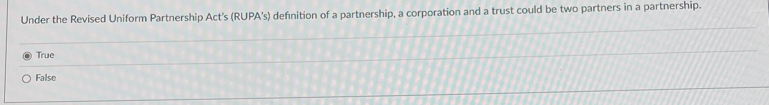 Under the Revised Uniform Partnership Act's (