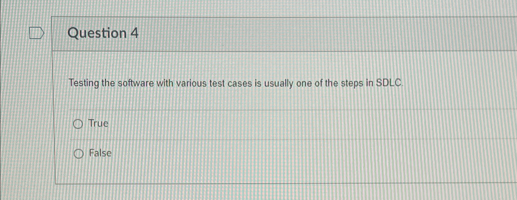 Question 4 Testing the software with various test