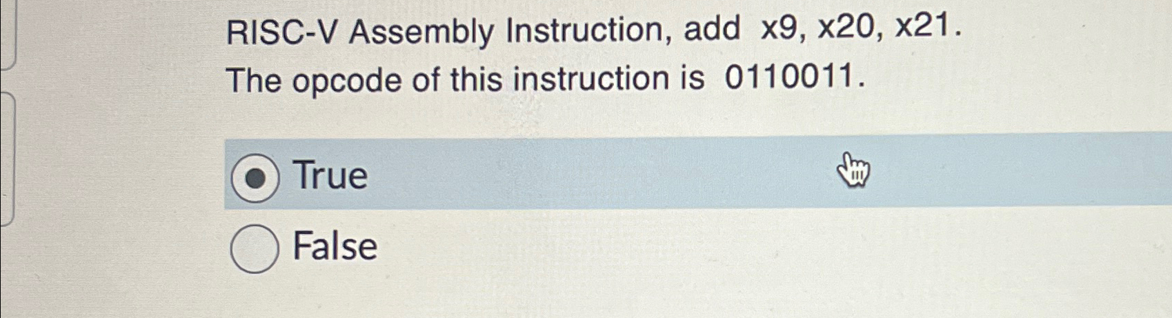 RISC - V Assembly Instruction, add x 9 , x 2 0 ,