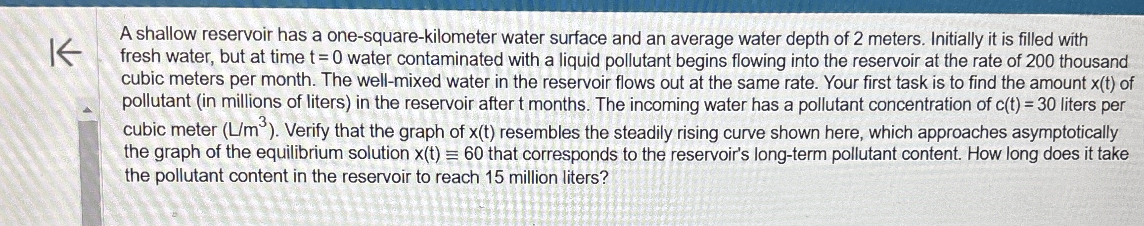 A shallow reservoir has a one - square -