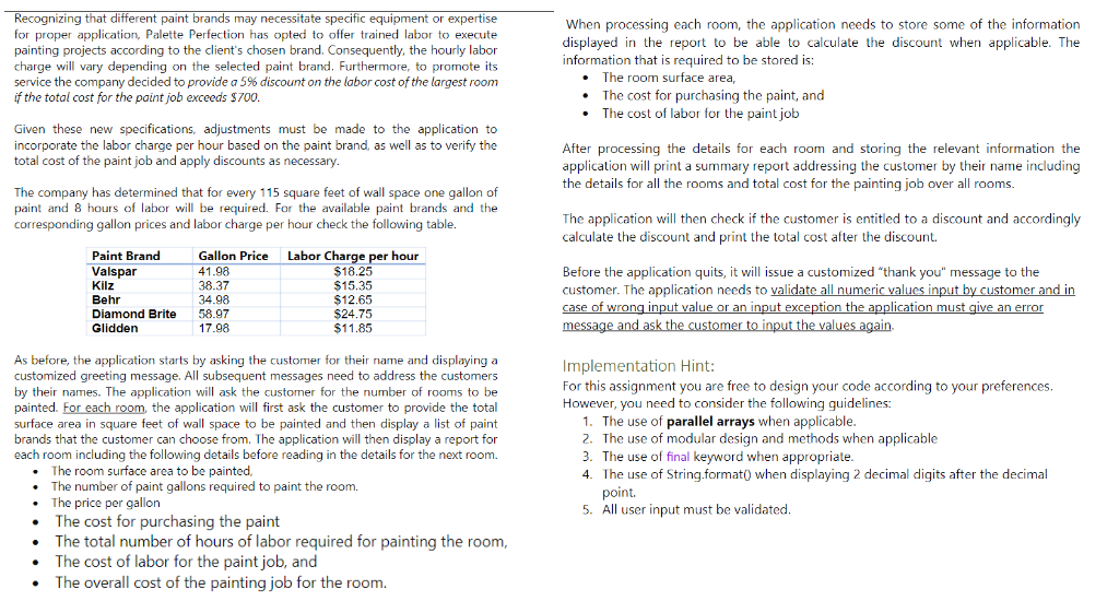 When processing each room, the application needs
