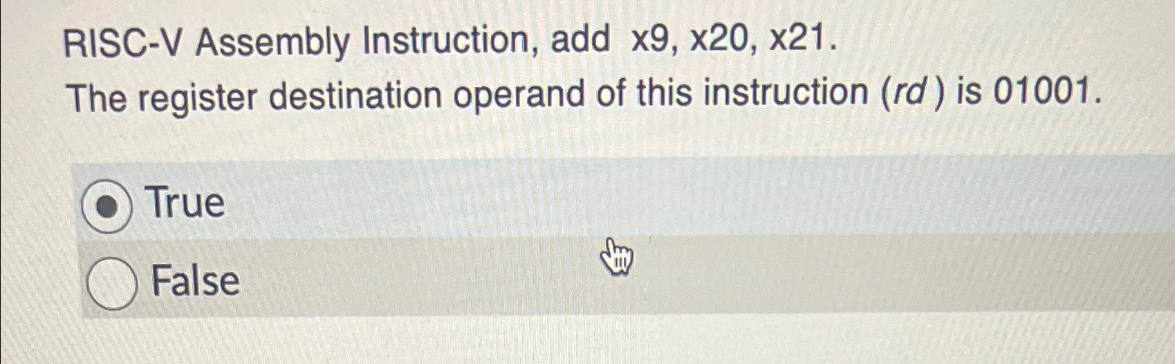 RISC - V Assembly Instruction, add x 9 , x 2 0 ,