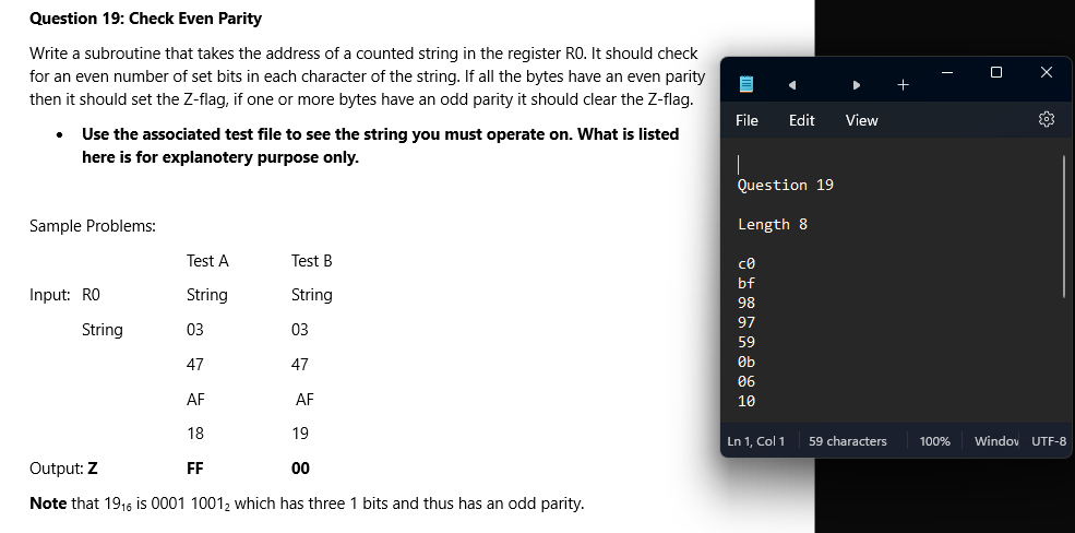 Question 1 9 : Check Even Parity Write a