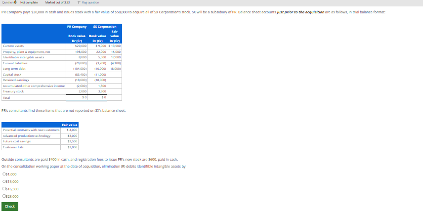 PR Company pays \ ( \ $ 2 0 , 0 0 0 \ ) in cash