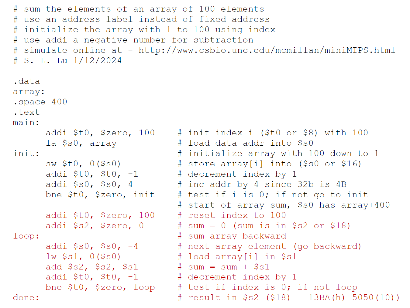 please only use the code in red Assume the 5 -