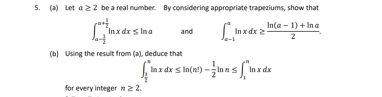 ( a ) Let a 2 be a real number. By considering