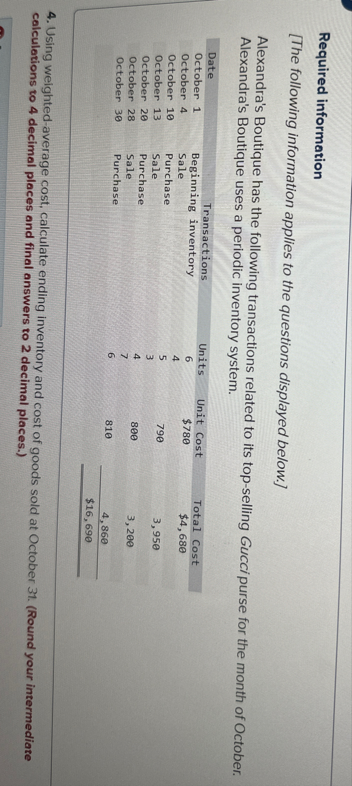 Bicycle Shop uses a periodic inventory system. \