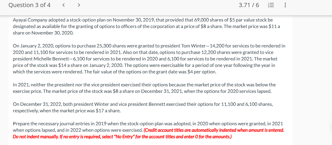 Question 3 of 4 \ ( 3 . 7 1 / 6 \ quad \ ) Ayayai
