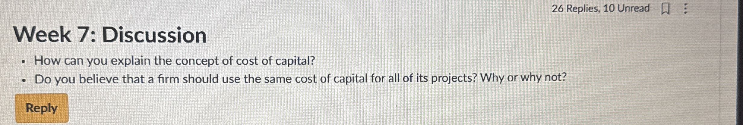 2 6 Replies, 1 0 Unread Week 7 : Discussion How