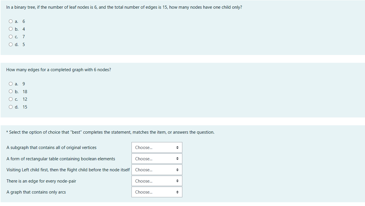 In a binary tree, if the number of leaf nodes is