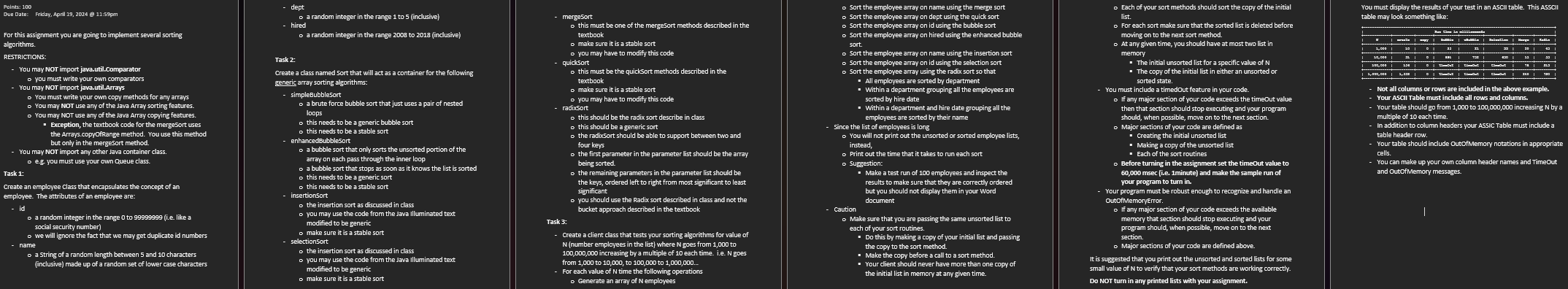 Please include all code in java, keeping in mind
