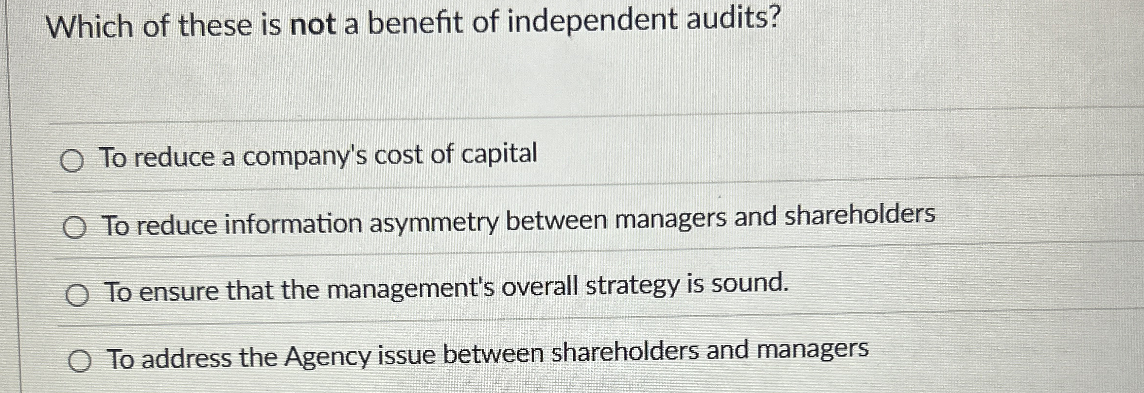 Which of these is not a benefit of independent