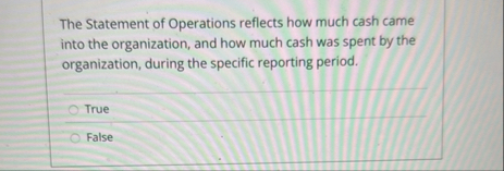 The Statement of Operations reflects how much