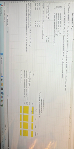 Canl Collertieas Bedgrt \ table [ [ 2 5 % , ] , [