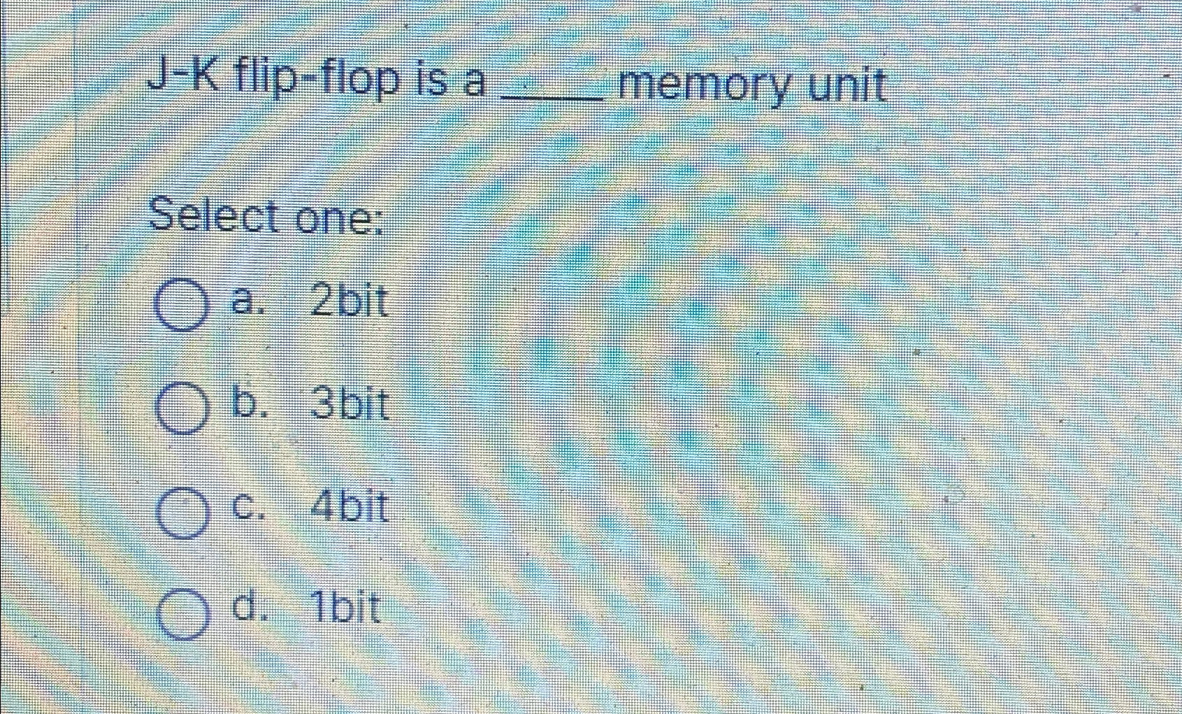 J - K flip - flop is a q , memory unit Select