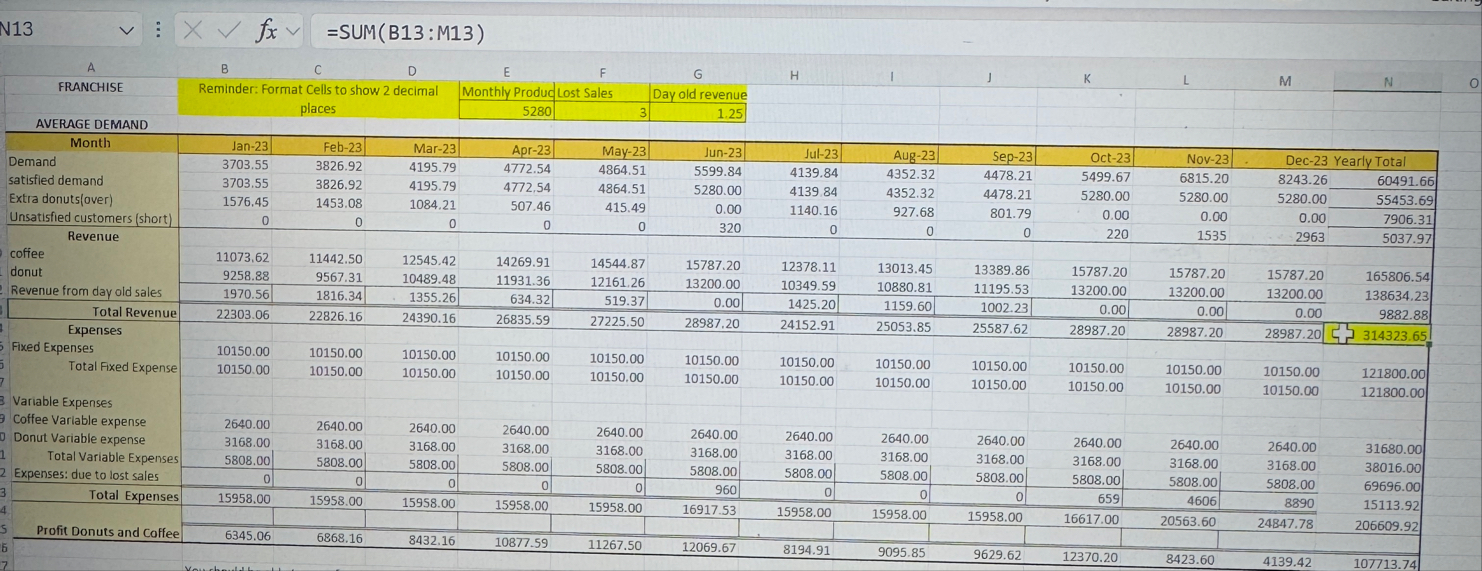 N 1 3 is wrong on my excel sheet can you figure