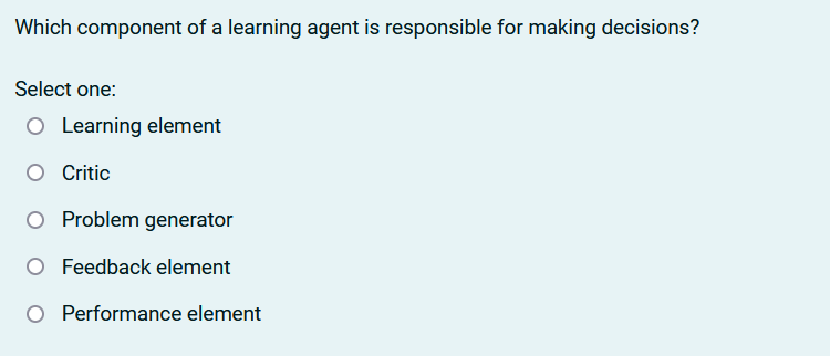 Which component of a learning agent is