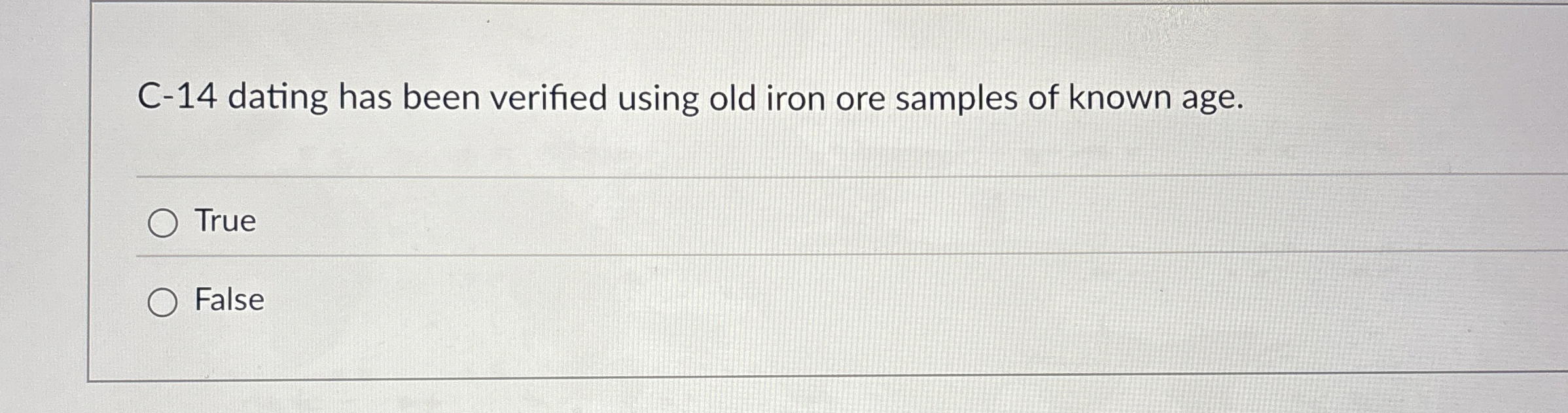 C - 1 4 dating has been verified using old iron