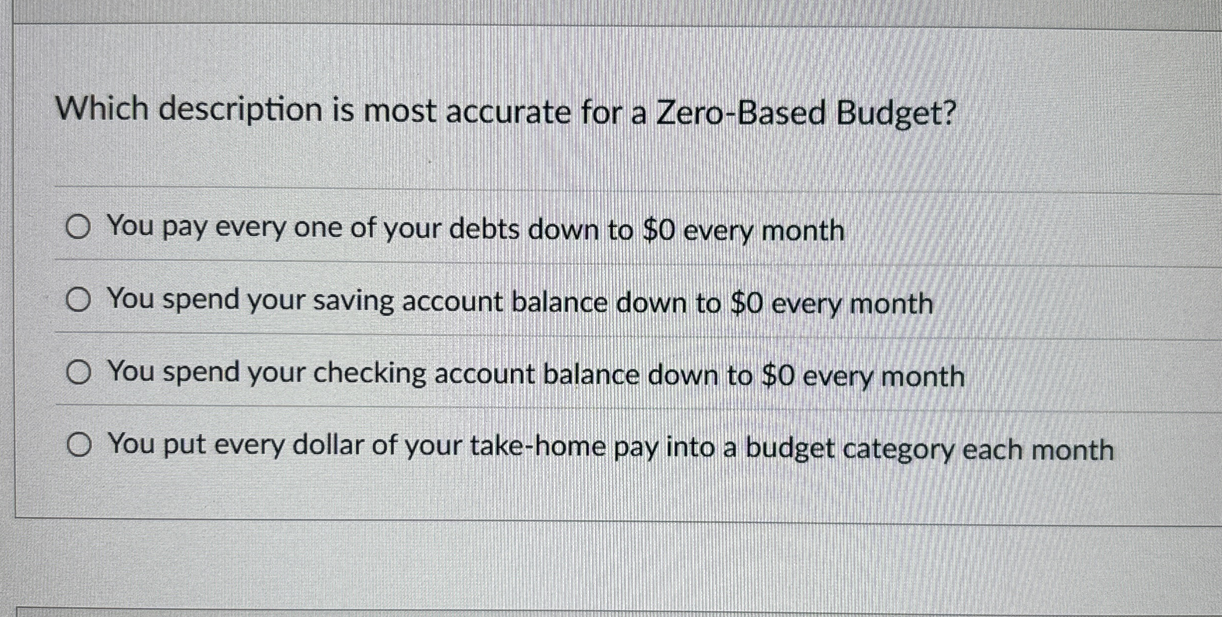 Which description is most accurate for a Zero -