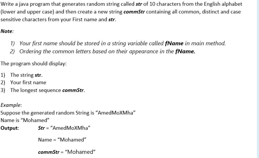 Write a java program that generates random string