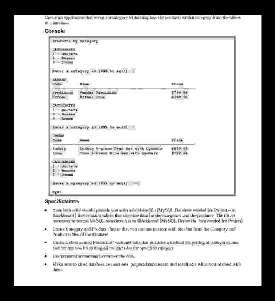 In java please Project 1 9 - 2 : Products by