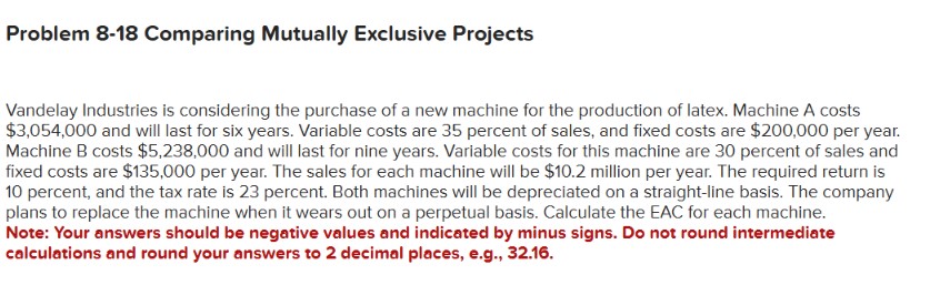 Problem 8 - 1 8 Comparing Mutually Exclusive