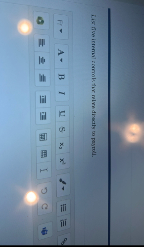 List five internal controls that relate directly