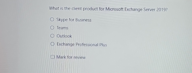 What is the client product for Microsoft Exchange