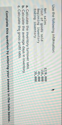 Use the following information: \ table [ [ Net