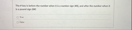 The " key is before the number when it is a