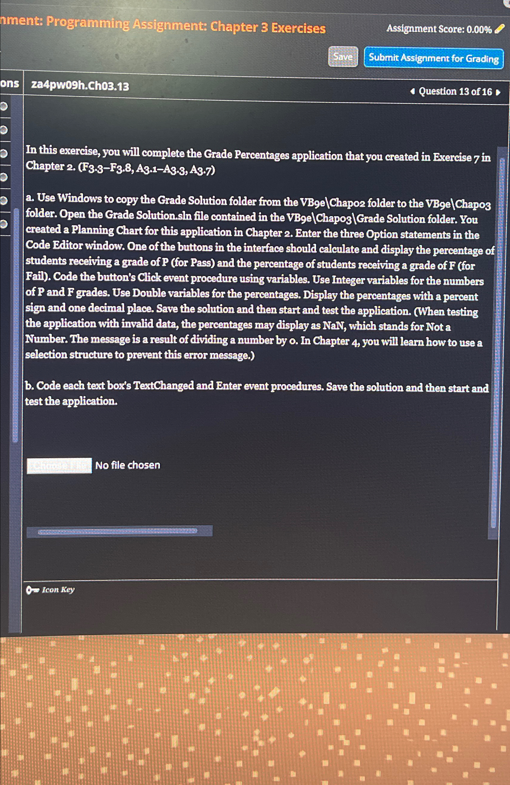 nment: Programming Assignment: Chapter 3