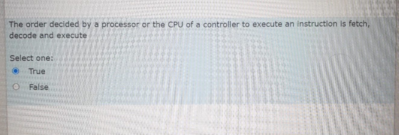The order decided by a processor or the CPU of a