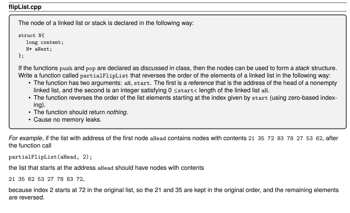 The node of a linked list or stack is declared in