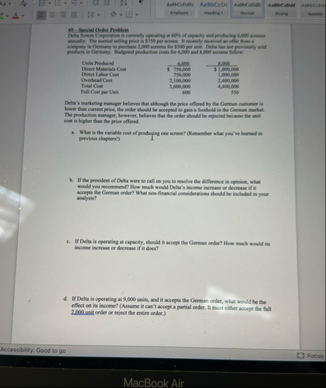 P 5 - Special Orider Frobles Delis Screen