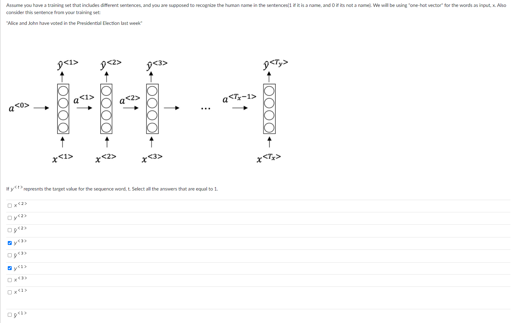 consider this sentence from your training set: