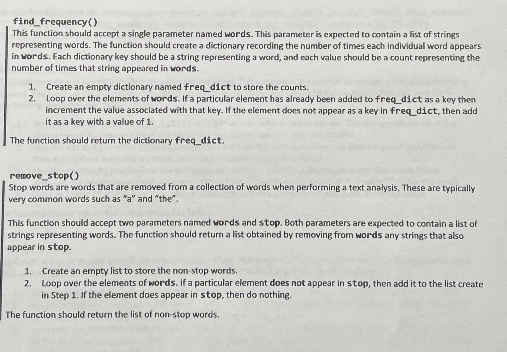 find _ frequency ( ) This function should accept