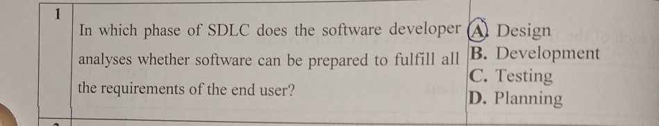 In which phase of SDLC does the software
