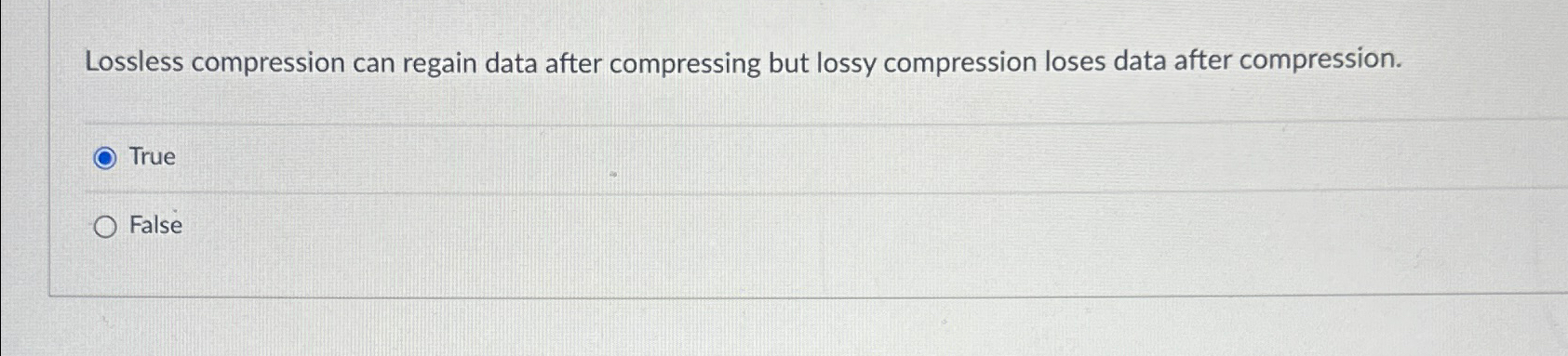 Lossless compression can regain data after