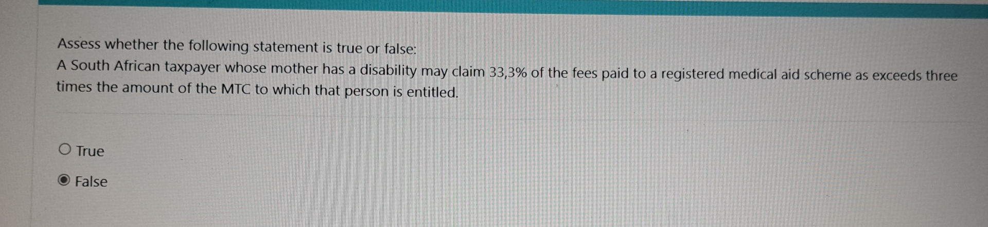 Assess whether the following statement is true or