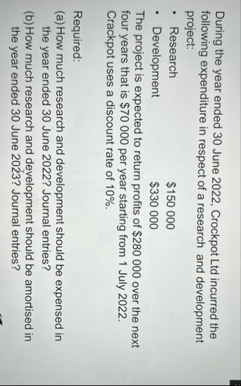 During the year ended 3 0 June 2 0 2 2 , Crockpot