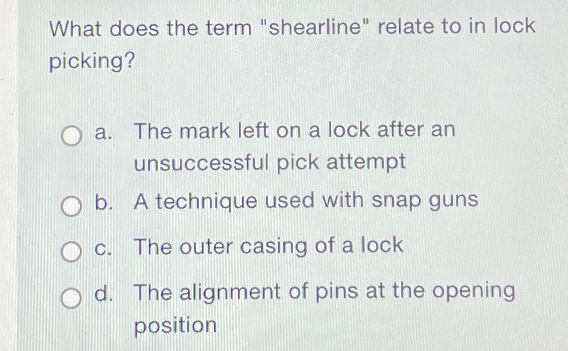 What does the term "shearline" relate to in lock