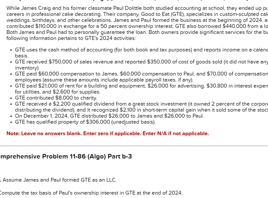 comprehensive Problem 1 1 - 8 6 ( Algo ) Part b -