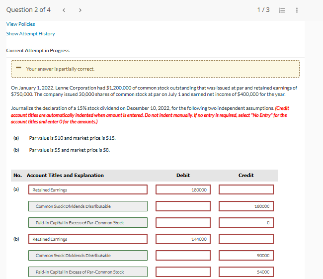 On January 1 , 2 0 2 2 , Lenne Corporation had $