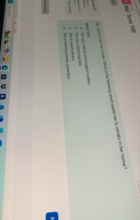 Mid Term 1 0 0 Us . Johnson has had a stroke.