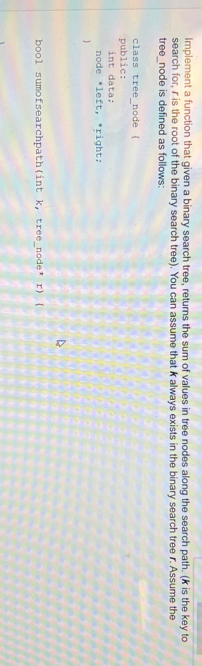 Implement a function that given a binary search
